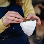 Rebecca Brown working in her studio 2019